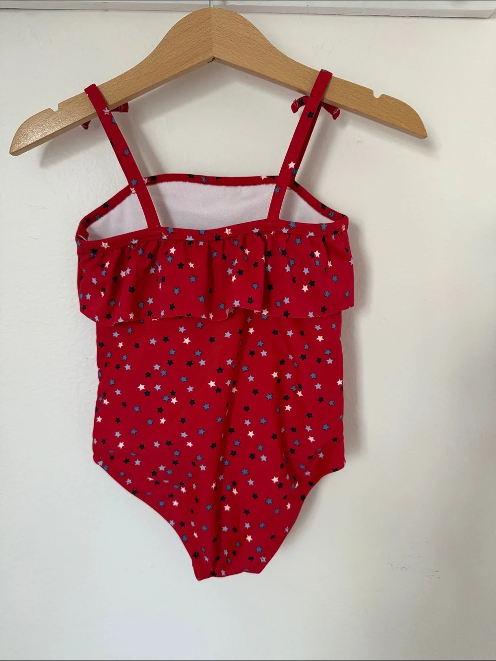 Oshkosh B’gosh Red Star Print Ruffle One-Piece Swimsuit 4th of July Baby